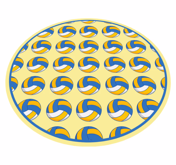 Voleybol desenli dairesel halı - TenStickers