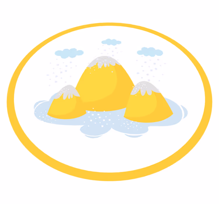 Yağmur damlaları ile sarı dağlar çocuklar vinil halı - TenStickers
