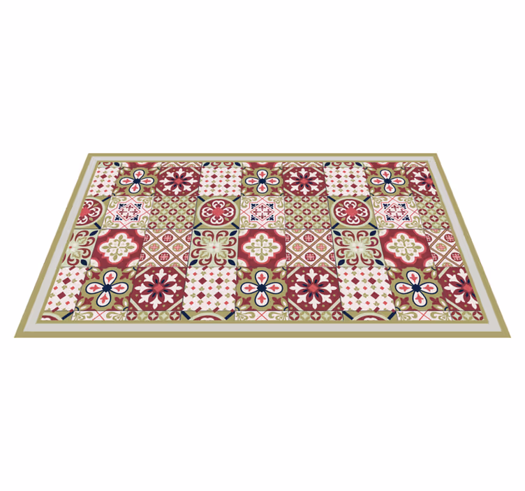 Renkli desenli motifler banyo pvc halı - TenStickers