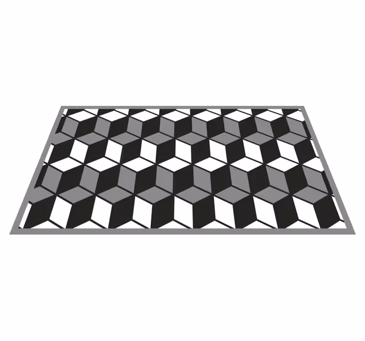 Siyah beyaz ve gri geometrik şekiller kilim - TenStickers