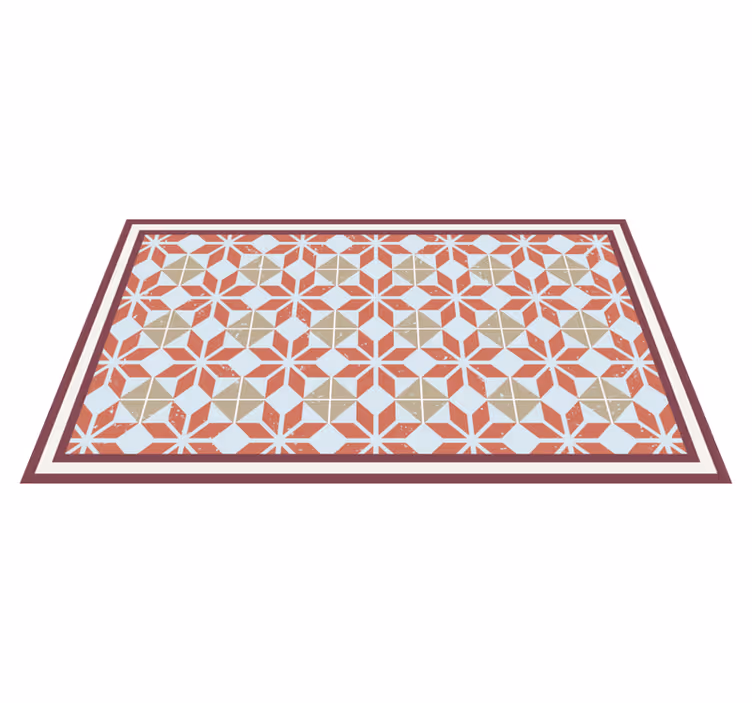 Geometrik eleman fayans efekti pvc halı - TenStickers