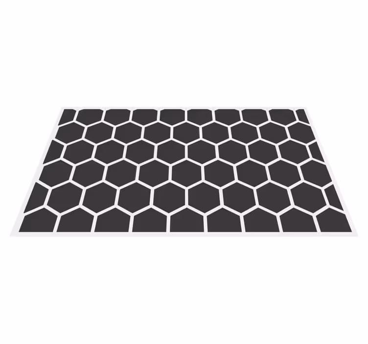 Siyah altıgenler geometrik şekiller geometrik kilim - TenStickers