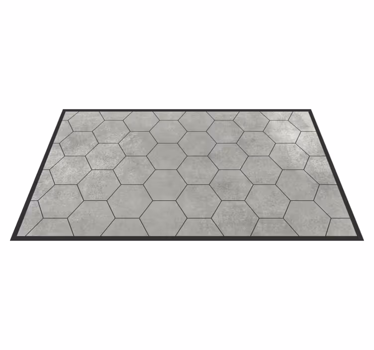 Altıgen gri motif banyo pvc halı - TenStickers