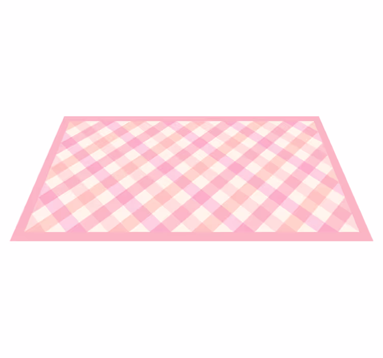 Pembe kareli desen çizgili pvc halı - TenStickers