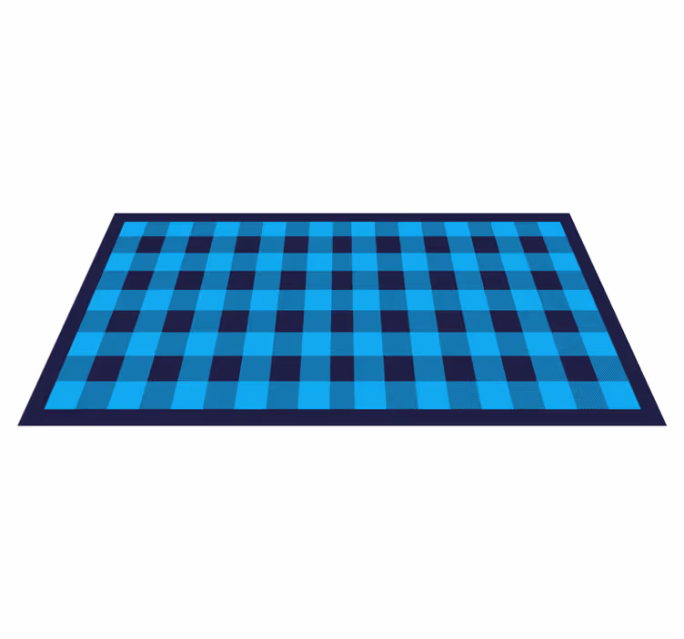 Masmavi kareli motif geometrik pvc halı - TenStickers