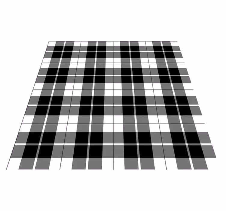 Siyah beyaz çek geometrik pvc halı - TenStickers