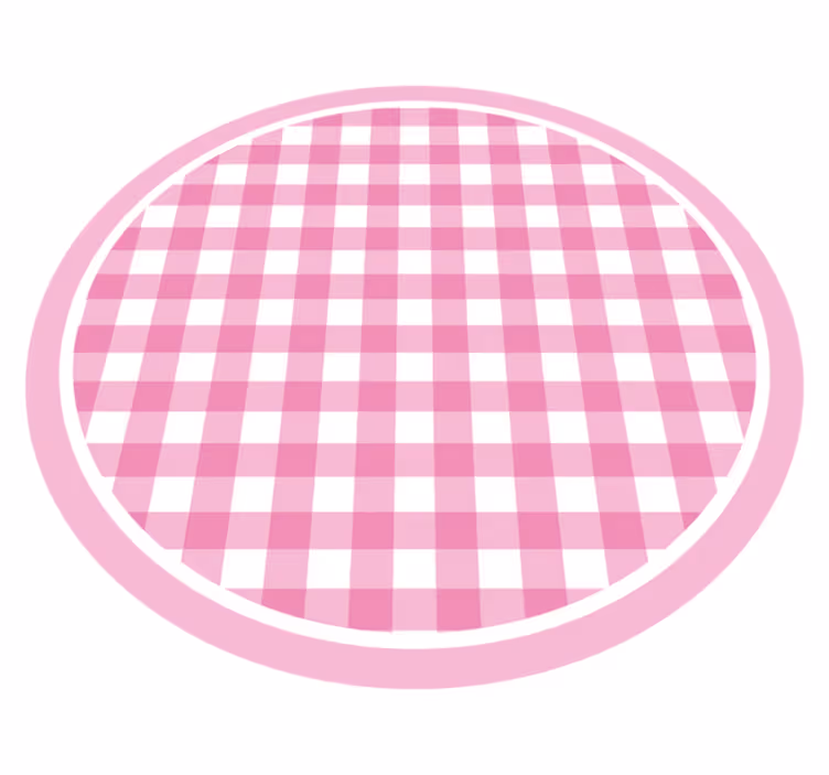 Pembe kareli stil pvc halı - TenStickers