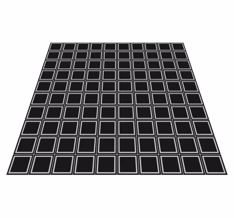 Siyah beyaz geometrik çizgiler nordic vinil halı - TenStickers