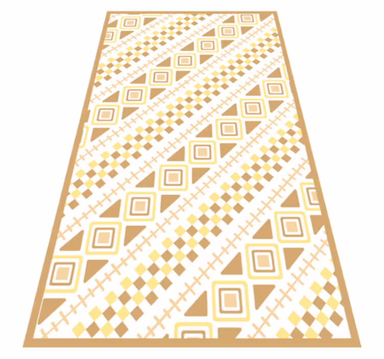 Sarı desen mozaik geometrik pvc halı - TenStickers
