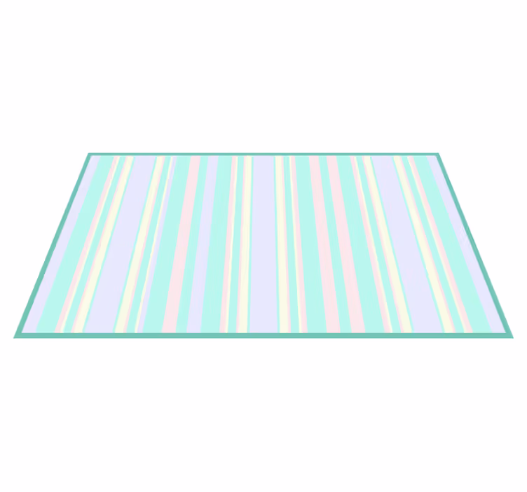 Pastel çizgi deseni çizgili pvc halı - TenStickers