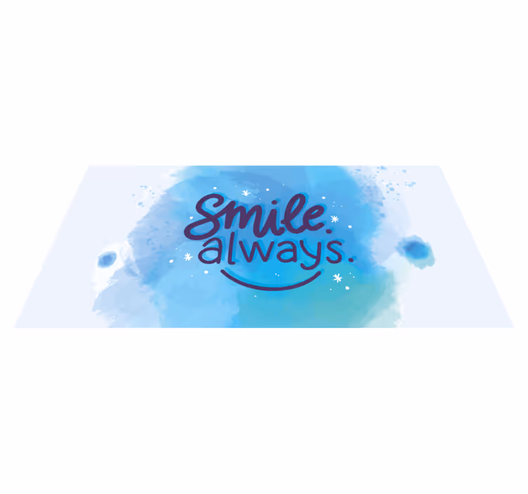 Her zaman suluboya dikdörtgen halıda gülümse - TenStickers