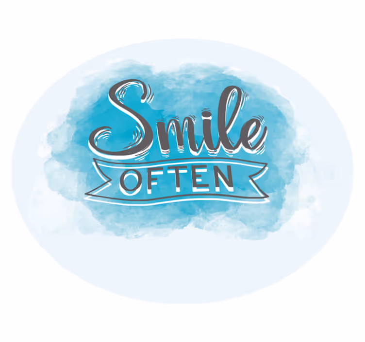Sık sık gülümse cümleleri ile pvc halı - TenStickers