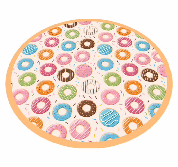 Renkli donut deseni pvc halı - TenStickers