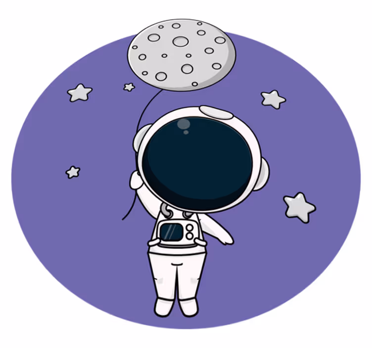 Balonlu astronot pvc halı - TenStickers