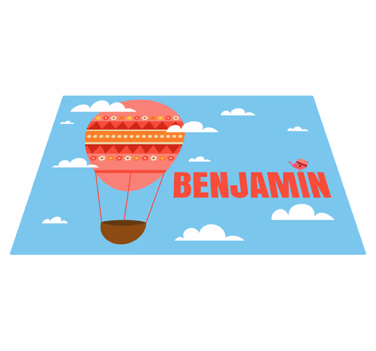 Isimli kırmızı hava balonu pvc halı - TenStickers