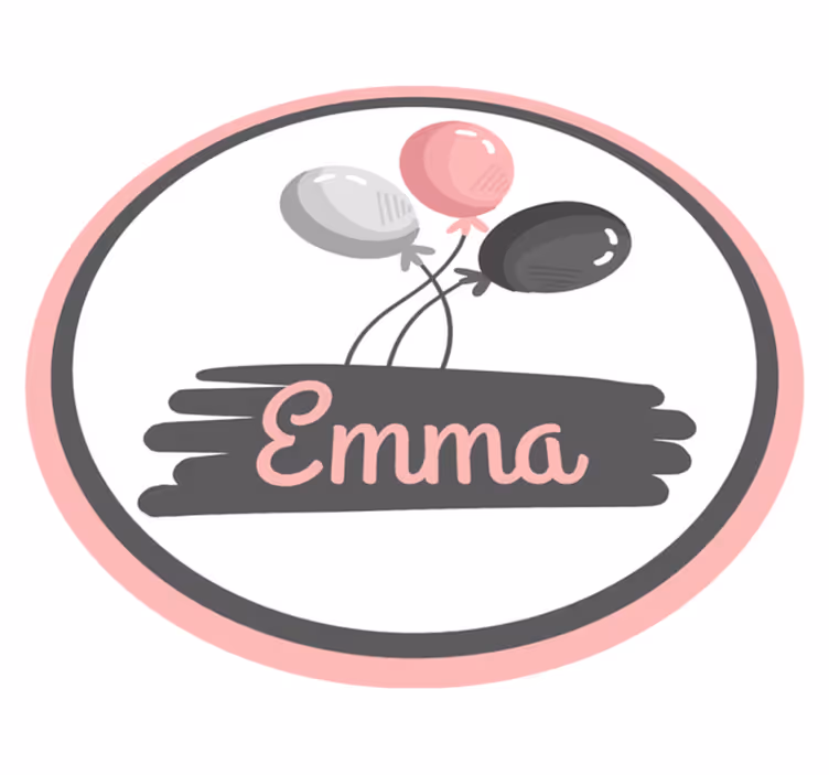 Kişiselleştirilmiş balon teması isimlerle pvc halı - TenStickers