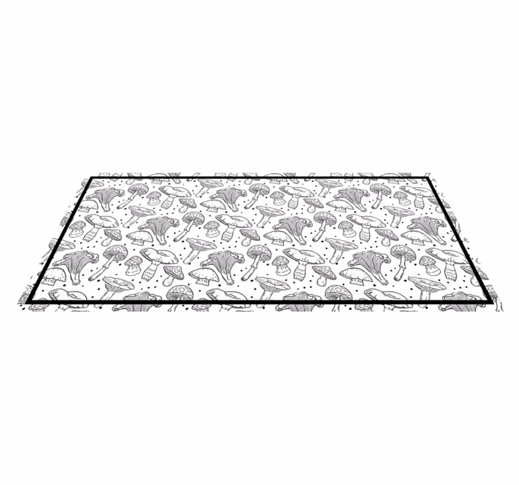 Mantar motifleri doğa pvc halı - TenStickers