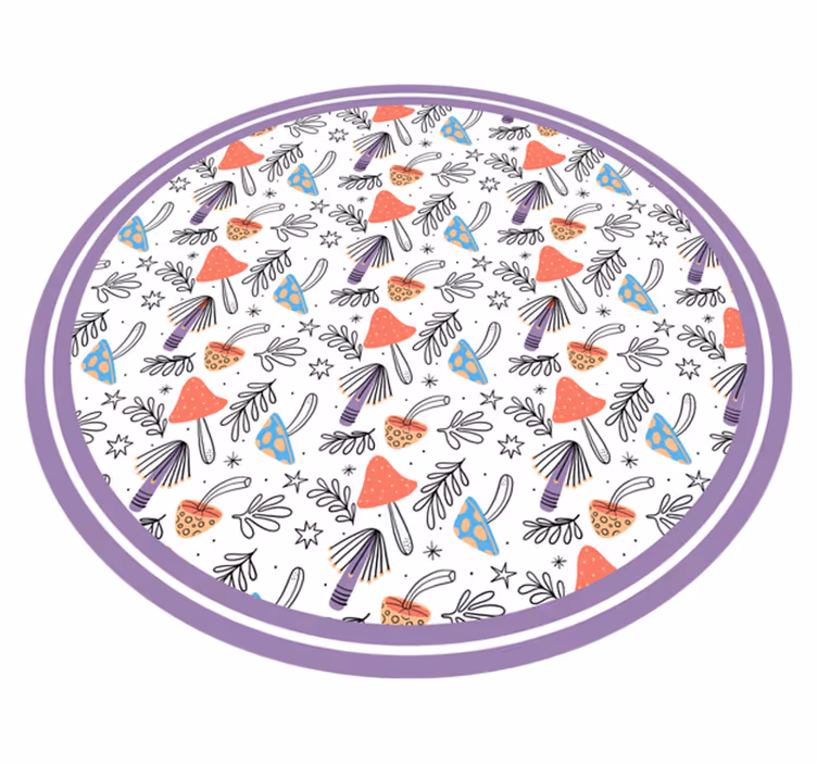 Renkli el boyaması mantar yer karoları - TenStickers