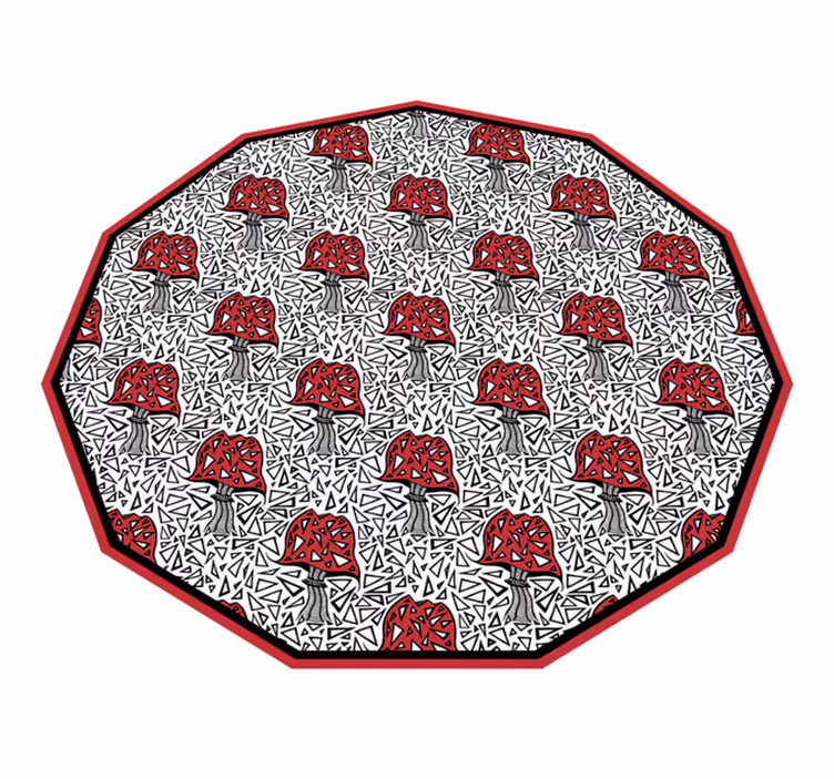 Sanatsal mantar motifi doğa pvc halı - TenStickers