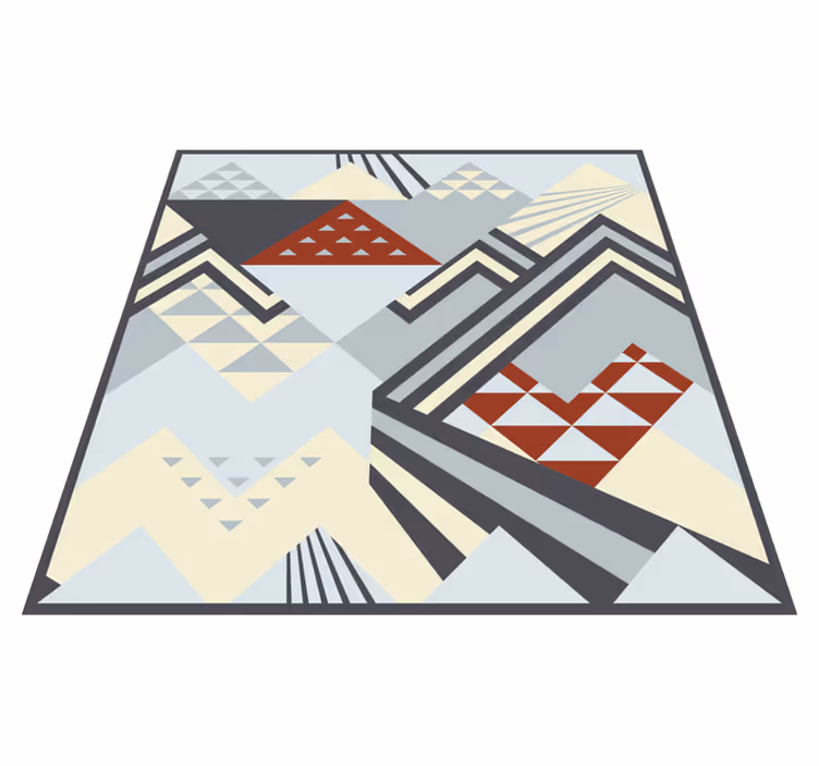 Gri modern şekiller geometrik pvc halı - TenStickers