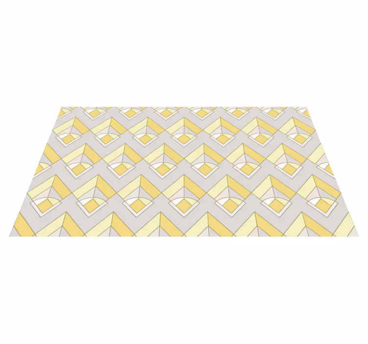Sarı ve gri desen geometrik pvc halı - TenStickers