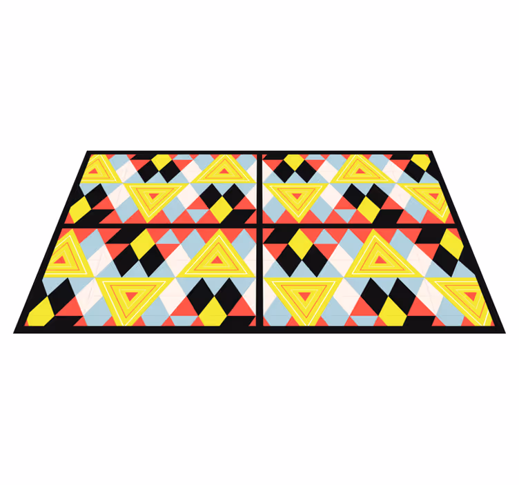 Canlı üçgenler geometrik pvc halı - TenStickers