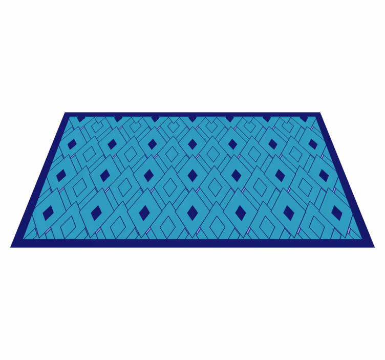 Mavi elmas elementleri geometrik pvc halı - TenStickers