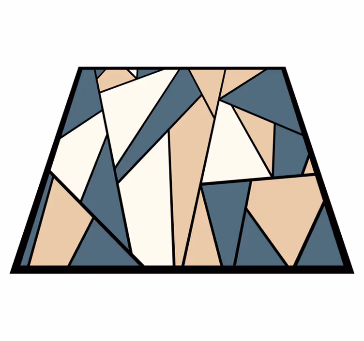 İskandinav mavi ve gri üçgen geometrik halı - TenStickers