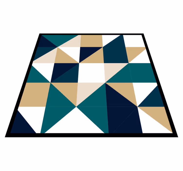 üçgen renk blokları geometrik pvc halı - TenStickers