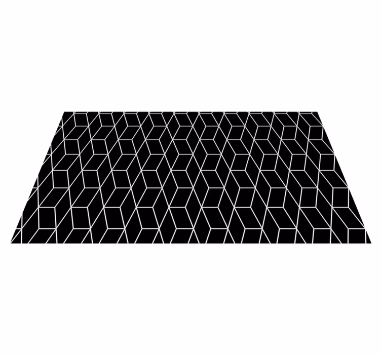 Siyah altıgen desen geometrik pvc halı - TenStickers