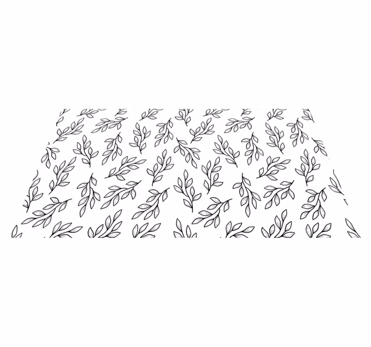 Yapraklı dal deseni doğa pvc halı - TenStickers
