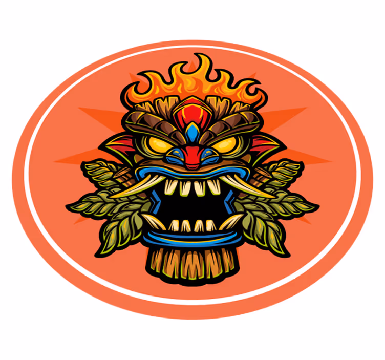 Tiki maskesi gençler pvc halı - TenStickers