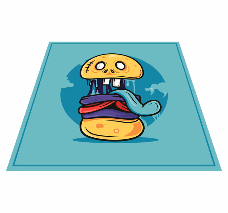 Zombi burger karikatür modern halı - TenStickers
