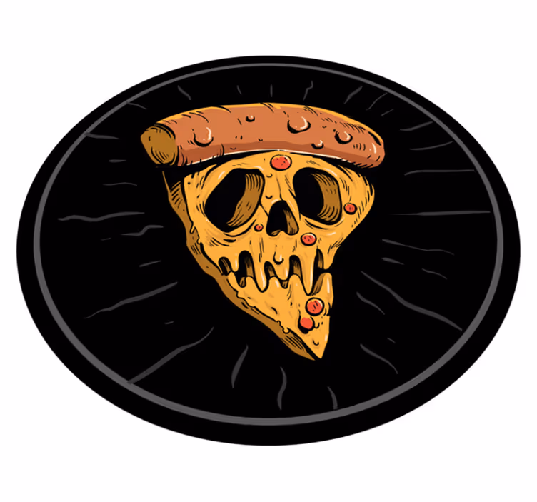 Kafatası pizza dilimleri gençler pvc halı - TenStickers