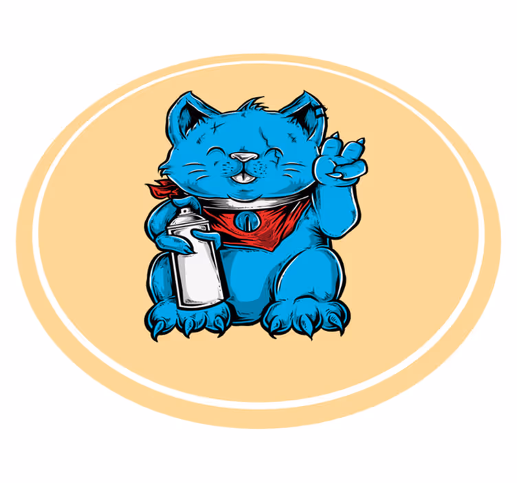 Küpe modern halı ile karikatür kedi - TenStickers