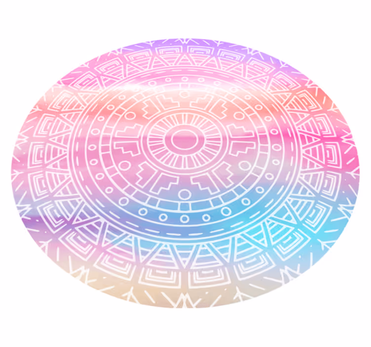 Etnik sulu boya mandala vinil halı - TenStickers