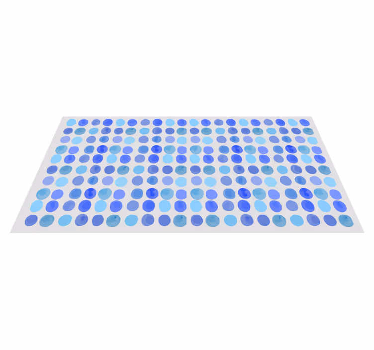 Koyu mavi sulu boya polka geometrik kilim - TenStickers
