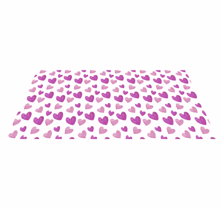 Kalp deseni eğlenceli pvc halı - TenStickers