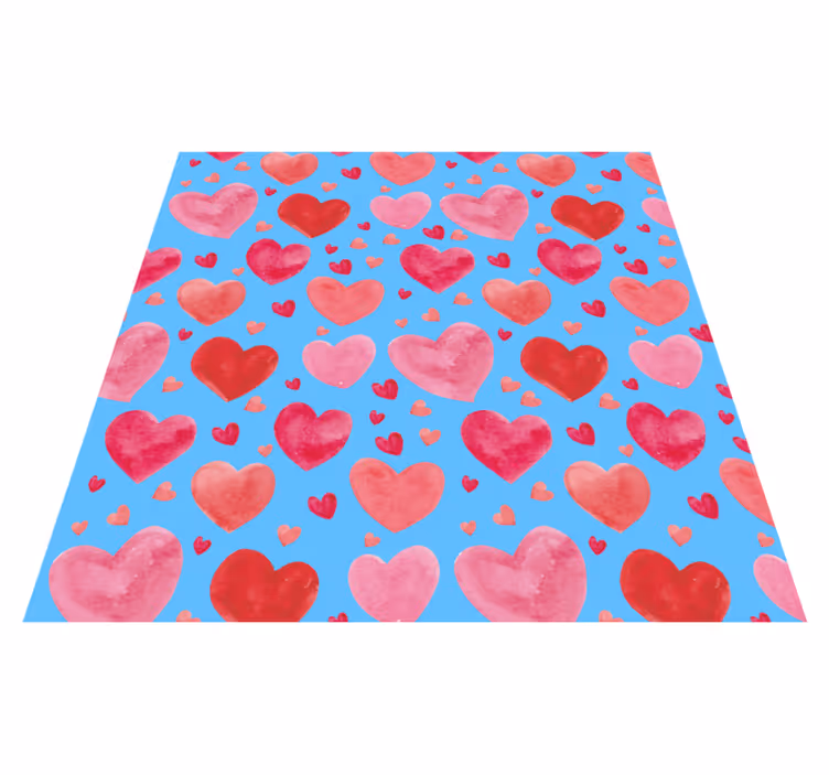 Canlı kalp motifi gençler pvc halı - TenStickers