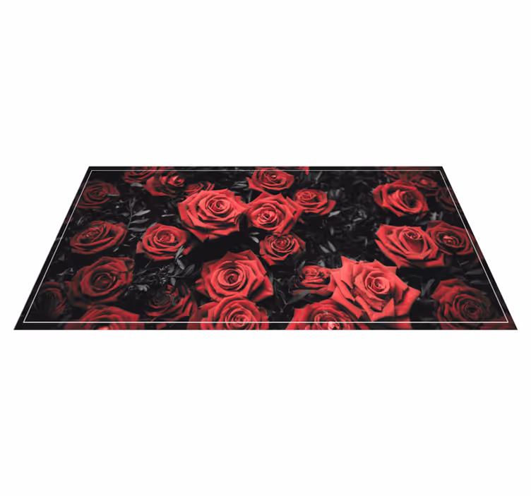 S/b sevimli kırmızı gül buketi çiçekli kilim - TenStickers