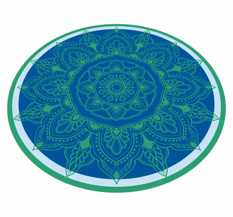 Ayrıntılı çiçek aranjmanı mandala pvc halı - TenStickers