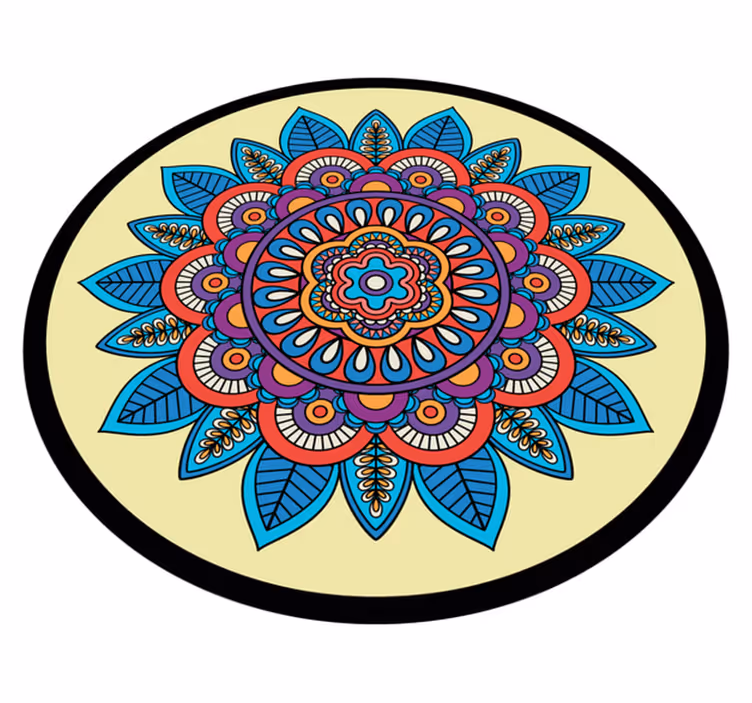 Renkli dairesel motif mandala pvc halı - TenStickers
