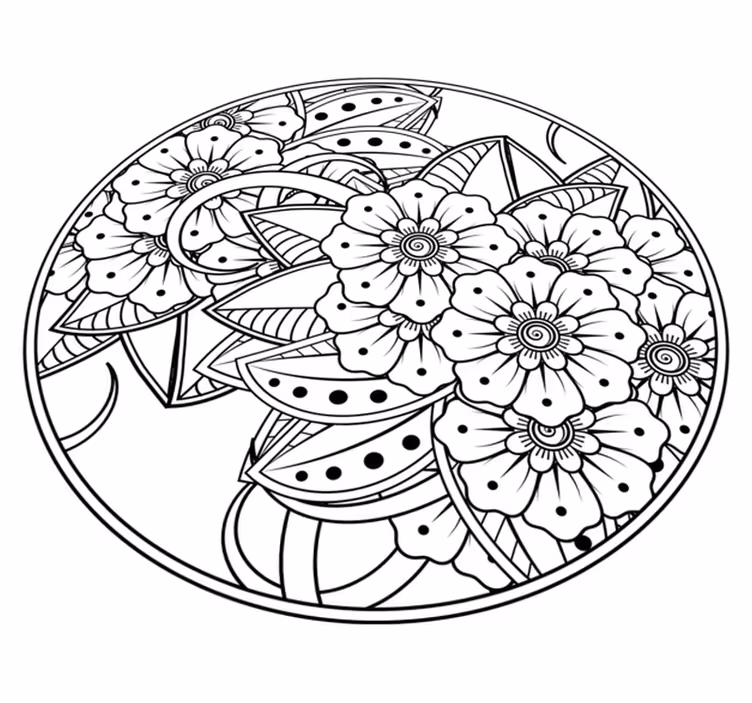 Lotus çiçeği basit mandala vinil halı - TenStickers