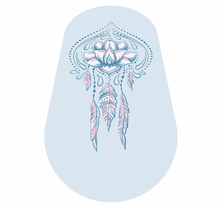 Yan mandala vinil halıdan lotus çiçeği - TenStickers
