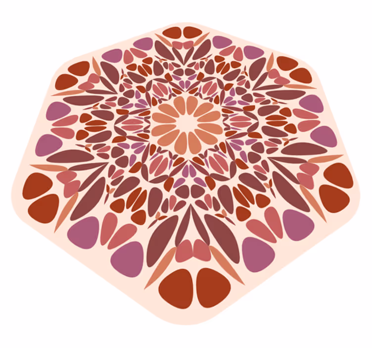 Canlı çiçeksi unsur mandala pvc halı - TenStickers