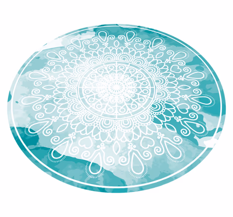 Zarif suluboya tonları mandala pvc halı - TenStickers