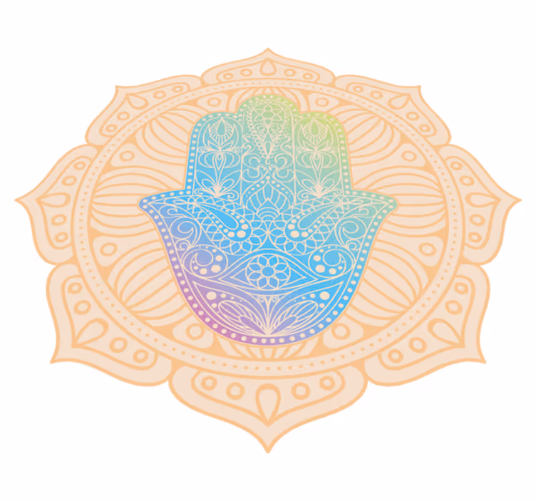 Renkli el göz mandala vinil halı - TenStickers
