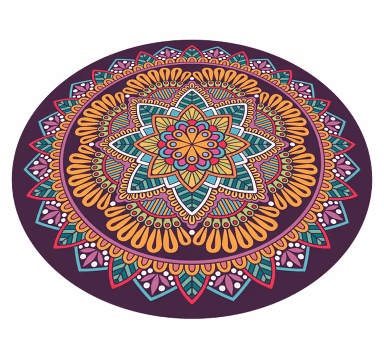 Soyut mandala çiçek şekli mandala vinil halı - TenStickers