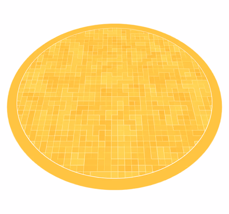 Sarı mozaik desen geometrik pvc halı - TenStickers
