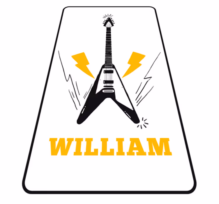 Elektrik gitar sanatı isimlerle pvc halı - TenStickers